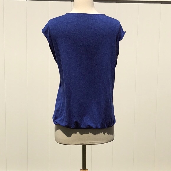 Max Studio Blue Sleeveless V Neck Elastic Waistband Tank Top Size Medium - Picture 8 of 15